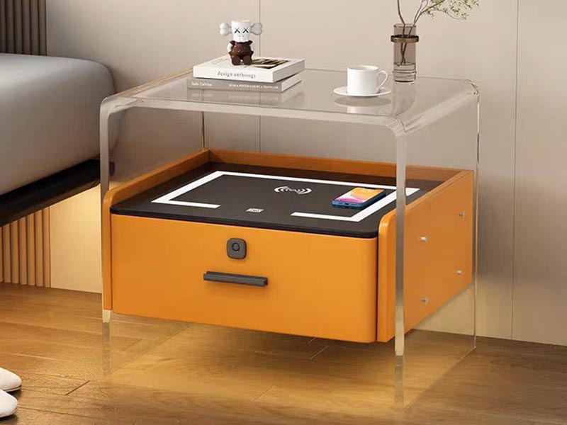 亞克力床頭柜廠家定制可無(wú)線充電手機(jī)