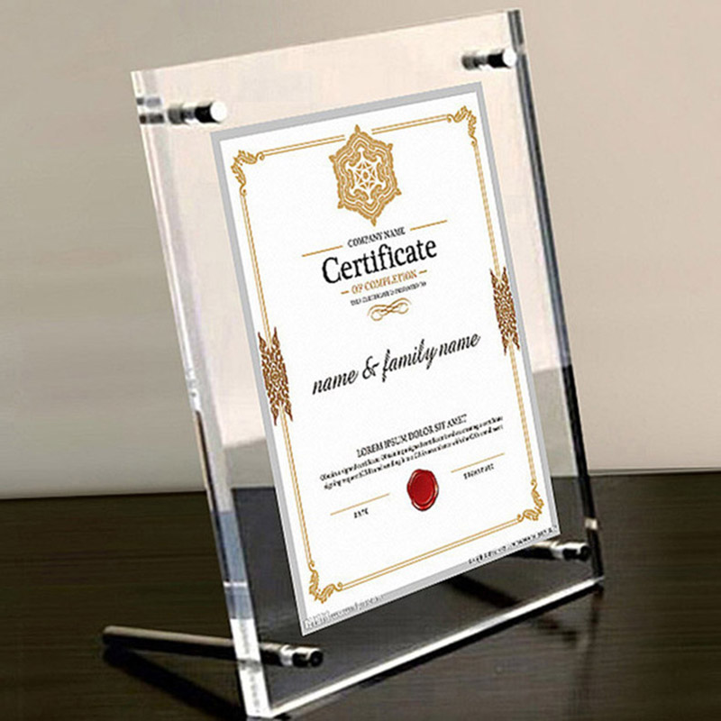 廣告釘腳亞克力證書相框架定制